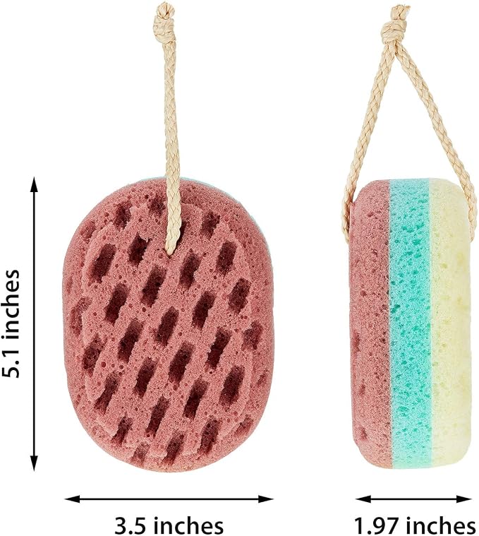 Boao 5 Pieces Soft Bath Sponge Shower Natural Gentle Soothing Body Fiber Exfoliating Shower Sponge Wash Bouquet for Women Men, Random Color(Attractive Color)