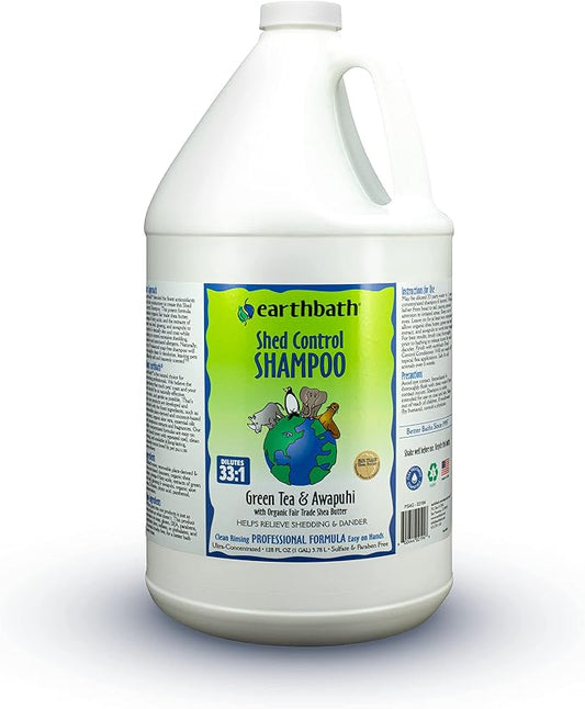 earthbath, Green Tea & Awapuhi Shed Control Dog Shampoo - Cruelty Free Dog Shampoo, Helps Relieve Shedding & Dander, Gentle Dog Wash, Made in USA, Dog Bathing Supplies - 128 Oz (1 Pack) | Cruelty Free Dog Shampoo, Helps Relieve Shedding & Dander, Made ...