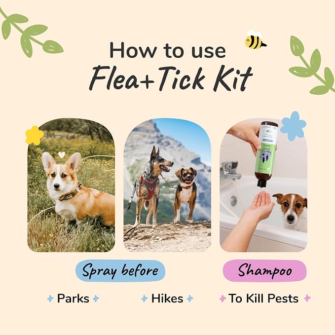 Flea Tick Protection Kit (Lavender Shampoo - Lavender Spray)