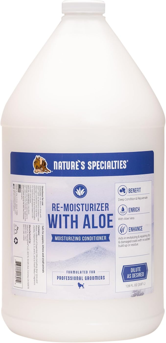 Nature's Specialties Re-moisturizer with Aloe Conditioner for Dogs Cats, Non-Toxic Biodegradeable, 1gal