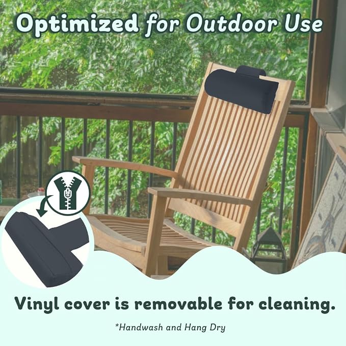 Poolzilla Universal Black Spa Pillow, Made of Soft Foam for Outdoor Hot Tubs and Chaise lounges - Adjustable Headrest and Weighted that Fits Any Spa