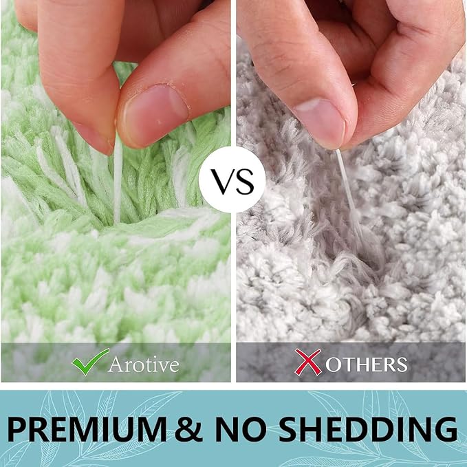Arotive Microfiber Bathroom Rugs, Shaggy Soft and Absorbent Bath Rug, Thick Plush Machine Washable Dry Bath Mats for Bathroom, Tub and Shower, 70x24, Sage Green, Rectangular