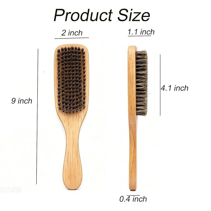 Boar Bristle Dog Brush for Short Haired Dogs, Natural Wooden Grooming Tool, Reduce Shedding, Detangle & Massage Sensitive Skin, Grooming to Calm Dogs & Build Pet Owner Bonding (Peach wood)