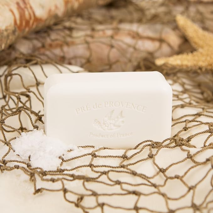 Pre de Provence Artisanal Soap Bar, Natural French Skincare, Enriched with Organic Shea Butter, Quad Milled for Rich, Smooth & Moisturizing Lather, Sea Salt, 5.3 Ounce