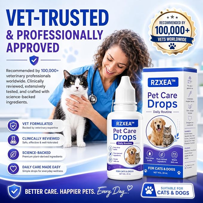 RZXEA Pet EarPro Drops, 2026 New Professional Ear Drops for Dogs and Cats, Relieves Itching (1 Bottle)