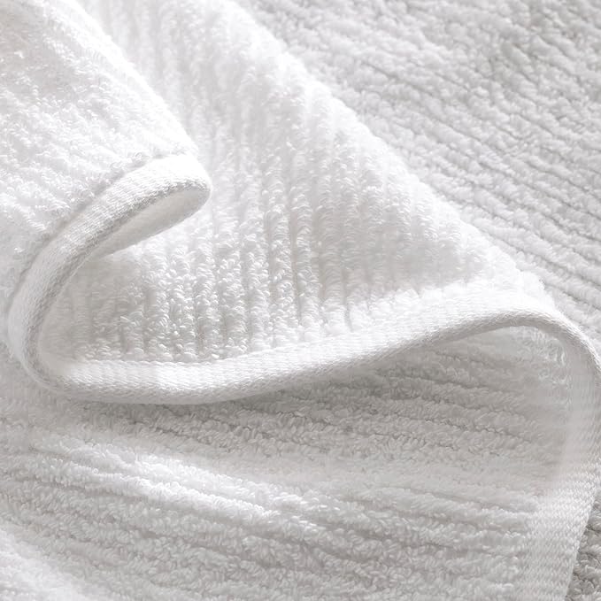 BOLL & BRANCH Turkish Ribbed Bath Towel - White - 100% Organic Turkish Cotton - Soft Absorbent Quick Dry Luxury Spa Bath Towel with Ribbed Texture - Durable Sustainable Comfort