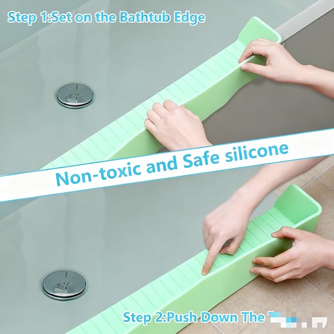 Bathtub Splash Guard for Kids, 2-in-1 Bath Toy Organizer Tub Shelf