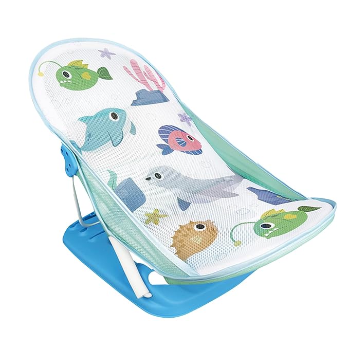 Toddler Folding Shower Rack – Portable Bath Seat, Foldable Baby Bather | Adjustable Infant Washing Support, Space-Saving Tub Station for Bathroom Counter Sink Home Use