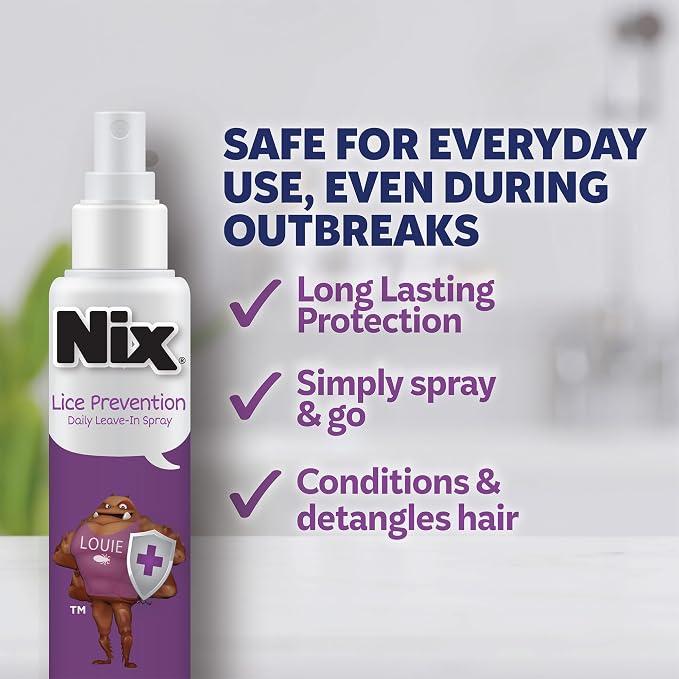 Nix Ultra All-in-One Treatment & Prevention Kit, 4 Fl Oz Shampoo, Comb and 6 Fl Oz Daily Leave-In Spray – Gentle Pesticide-Free Head Lice Remover Kit