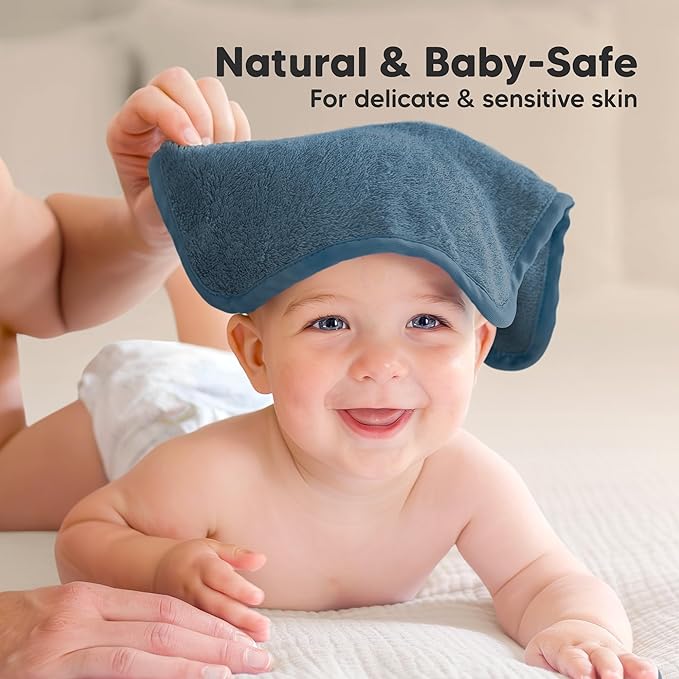 6-Pack Baby Washcloths, Soft Absorbent Washcloths for Face, Body (Depths) | Viscose from Bamboo Washcloths, Baby Towels, Newborn, Kids, Toddlers, Infant, Gentle on Sensitive Skin, 10x10, Reusable