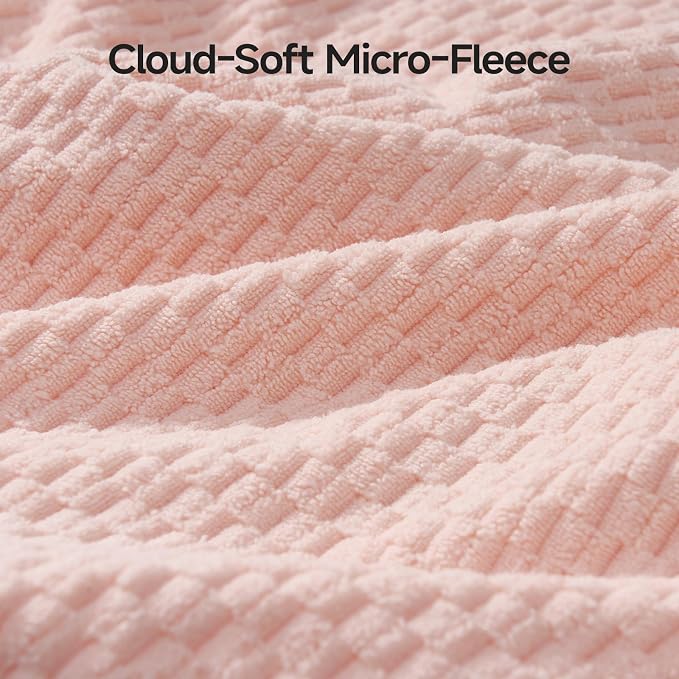 ecolook Microfiber Towel Set of 6, Pink | Ultra-Soft, Oversized, Absorbent & Quick-Drying | 2 Bath Sheets, 2 Hand, 2 Washcloths