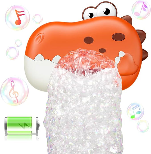 Baby Bath Toys for Kids Ages 1-3 4-8, Rechargeable Dinosaur Bath Bubble Machine with Music for Toddlers, Baby Bathtub Toys, Easter Basket Stuffers, Bath Bubble Maker for Toddlers Kids Boys Girls