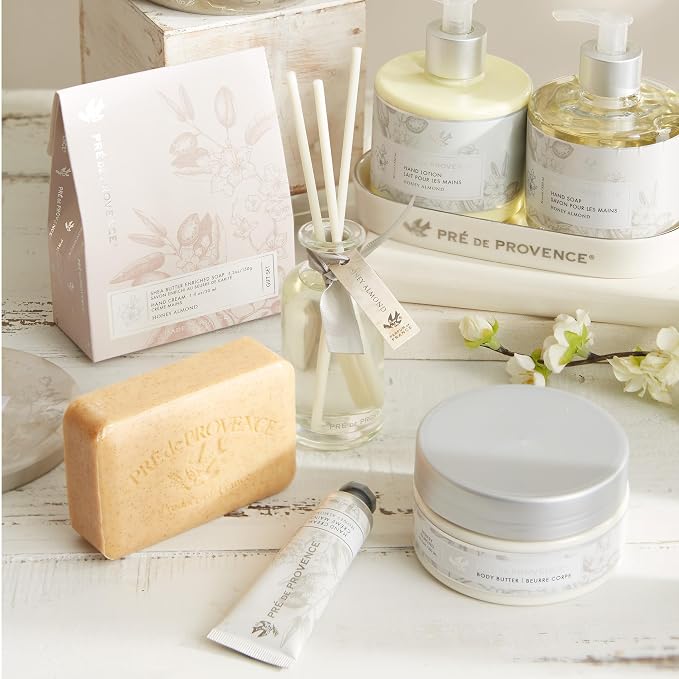 Pre de Provence Artisanal French Soap Bar Enriched with Shea Butter, Honey Almond, 8.8 Ounce