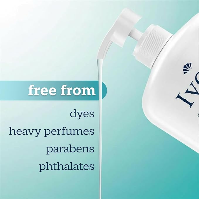 Ivory Sensitive Body Wash, Fragrance-Free, Designed for the Whole Family, Gentle Formula, Free of Dyes Heavy Perfumes Parabens Phthalates & Silicones, Designed for Skin's pH, 35 oz