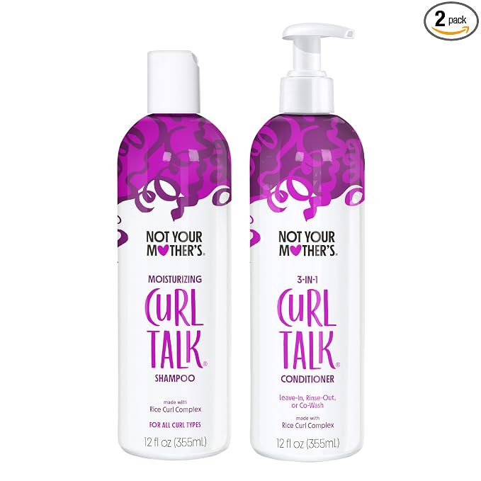 Not Your Mother's Curl Talk Shampoo and Conditioner Set for Curly Hair - (2 Pack) 12 fl oz - Shampoo and Conditioner for Women with All Curl Types - Cleanse & Hydrate Curly Hair - Control Frizz