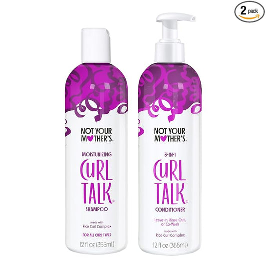 Not Your Mother's Curl Talk Shampoo and Conditioner Set for Curly Hair - (2 Pack) 12 fl oz - Shampoo and Conditioner for Women with All Curl Types - Cleanse & Hydrate Curly Hair - Control Frizz