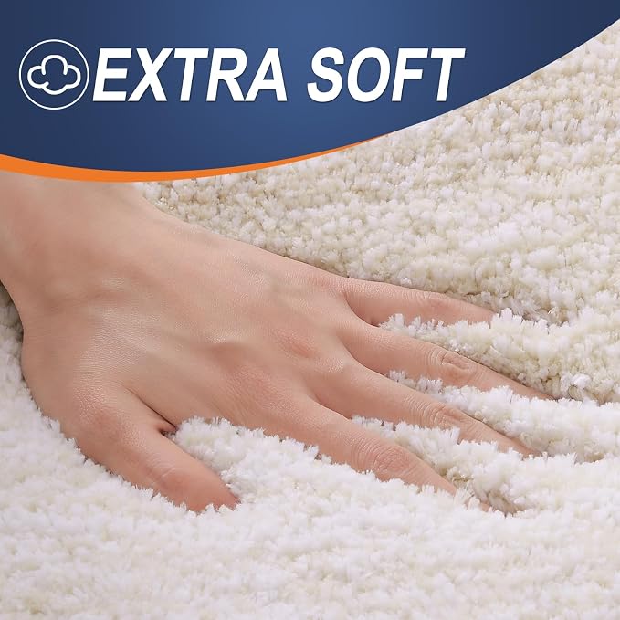 OLANLY Large Bathroom Rugs Mat 44x32, Extra Soft Absorbent Microfiber Bath Rugs, Rubber Backing, Quick Dry, Washable Bath Mats for Bathroom Floor, Tub and Shower, Home Decor Accessories, Light Beige
