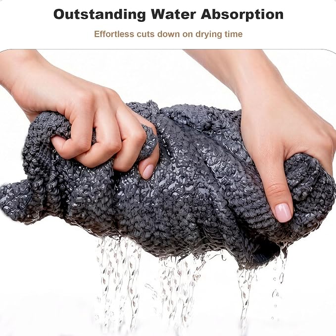 2 Pack Bath Towel Set, Waffle Bath Towel Set, Super Soft Highly Absorbent, Sturdy Quick Drying Towels for Bathroom, Gym, SPA, Yoga (2 Piece 27" x 55", 1Grey+1Purple)