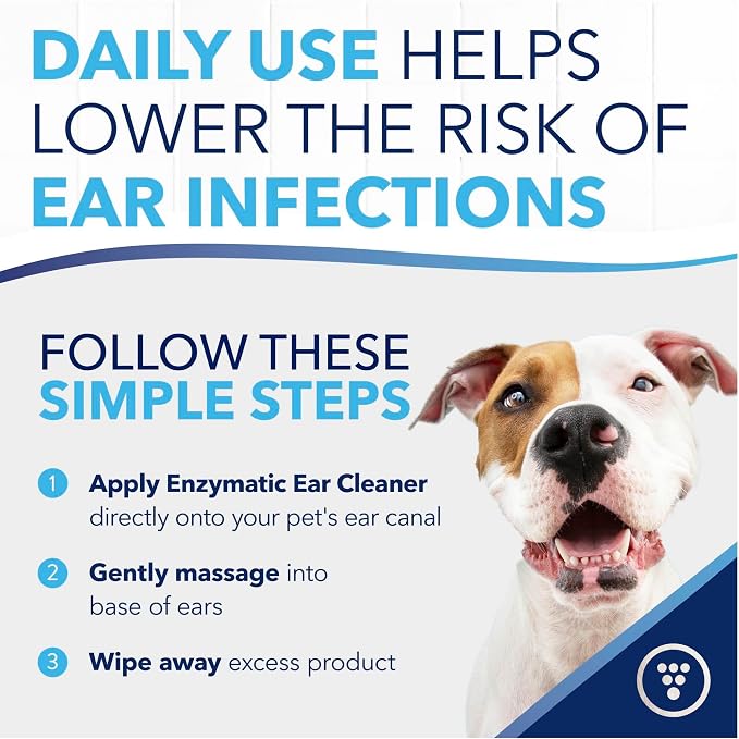TropiClean OxyMed Enzymatic Dog Ear Cleaner, Treatment for Dogs, Vet Recommended Ear Cleaning Solution, Daily Wash Drops, Safe for Cats, USA Made, 4oz