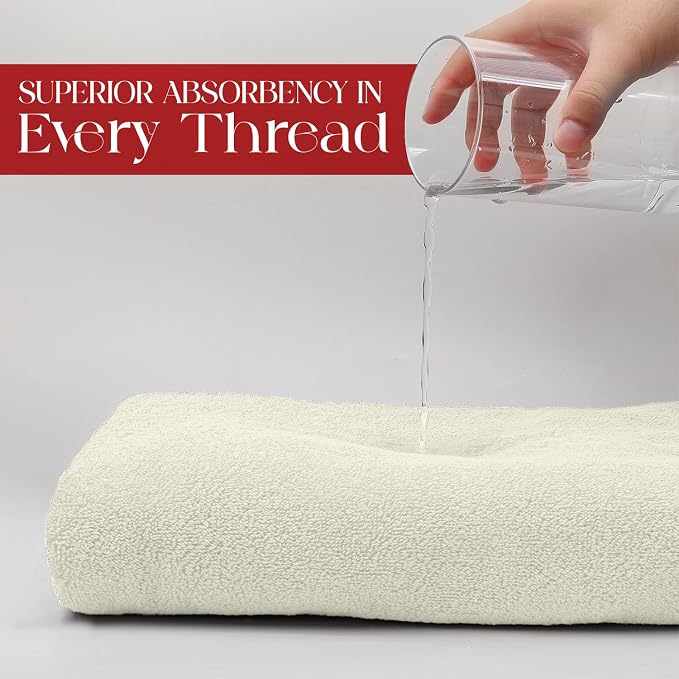 RIVERSIDE Pack of 1 Jumbo Bath Sheet 40 x 80 Inches 100% Cotton Oversized Bath Towel for Bathroom, Extra Large & Lightweight, Soft & Absorbent, Quick Dry, Perfect to Wrap Yourself in - Cannoli Cream