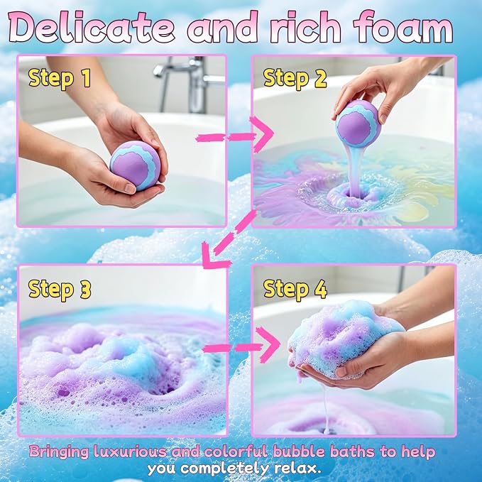 2026 New Bath Bombs for Kids with Surprise Inside, 12 Pack Kids Bath Bombs with Toys Inside Gift Set, Kid Bubble Bath Fizzy for Girls Boys & Toddlers with Bath Toys