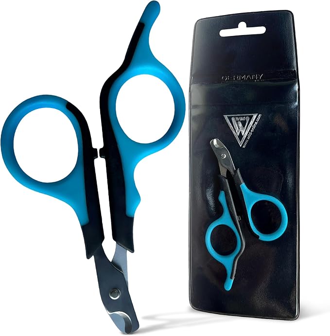 Professional Cat Nail Clippers, Made in Germany - Stainless Steel Claw Scissors for Kittens, Cats & Small Pets, Safe Trimmer for Thick Nails, Beginner-Friendly with Non-Slip Grip