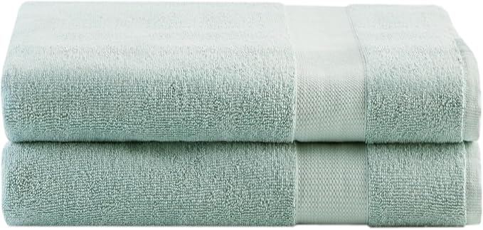 Comfort Spaces Turkish Bath Sheet Set 35x70 Oversized of 2 Piece Large Bath Towels Beach Towel 100% Turkish Cotton Towel Set for Bathroom Luxury Highly Absorbent Soft Quick Dry Towel Seafoam Green
