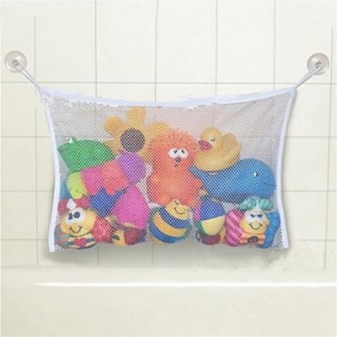 Bath Toy Organizer Mesh Bag Baby Bathtub Hanging Storage Bag Quick Drying Bathroom Shower Caddy Net Bag with Suction Cups for Kids & Toddlers,36 * 37cm