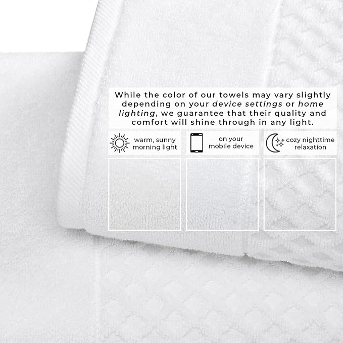 Great Bay Home Oversized Bath Sheets - 100% Cotton 2 Pack 68x35 Extra Large Towel - Absorbent, Durable, Quick-Dry Towels for Bathroom (Optic White)