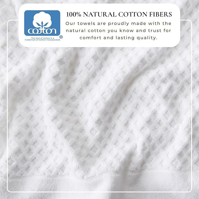 Great Bay Home Oversized Bath Sheets - 100% Cotton 2 Pack 68x35 Extra Large Towel - Absorbent, Durable, Quick-Dry Towels for Bathroom (Optic White)