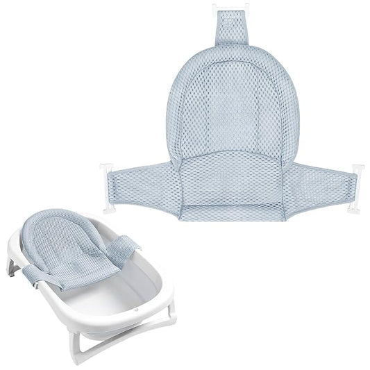 Colorlife Baby Bath Seat Support Net Infant Bathing Seat Support Mat, Adjustable Comfortable Non-Slip Three-Pointed Baby Shower Net Bathtub Sit Up Mesh for Newborn 0-12 Months-Gray(No Bathtub)