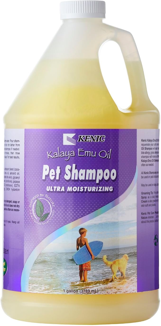 Kenic Premium Emu Oil Anti-Itch Dog & Cat Shampoo – Deep Moisture,Instant Relief for Dry, Irritated Skin, Natural Healing & Soothing Formula, Made in USA
