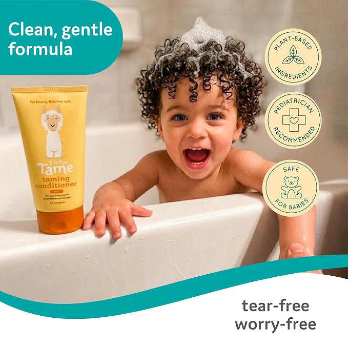 T is for Tame - Natural Curly Hair Conditioner for Kids with Jojoba & Sunflower Oil Detangles, Softens & Controls Frizz Plant-Based, Vegan & Hypoallergenic 5.07 fl oz (2 Pack) - Made in the USA