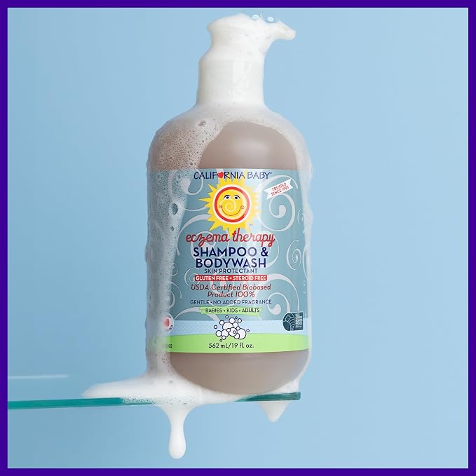 California Baby Eczema Body Wash & Shampoo | Gentle Steroid-Free Eczema Treatment | Colloidal Oatmeal + Aloe Vera | 100% Plant-Based | 8.5 oz.