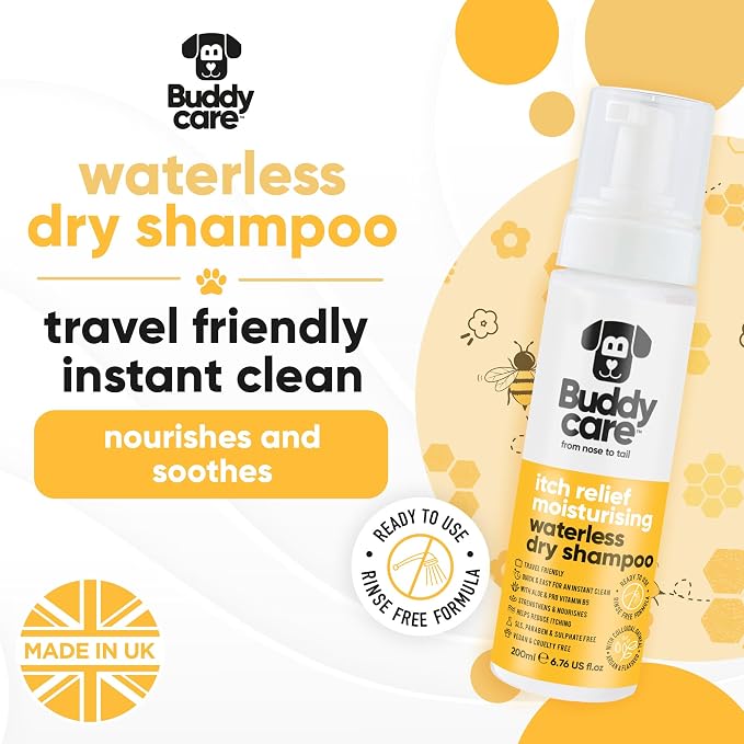 Moisturising Itch Relief Waterless Dog Shampoo by Buddycare