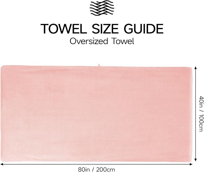 REDKISS Pack of 2 Jumbo Bath Sheets, 40 x 80 Inches Microfiber Bath Towels for Bathroom, Extra Large & Lightweight, Quick-Dry, Super Soft & Highly Absorbent, Perfect to Wrap Yourself in, Pink