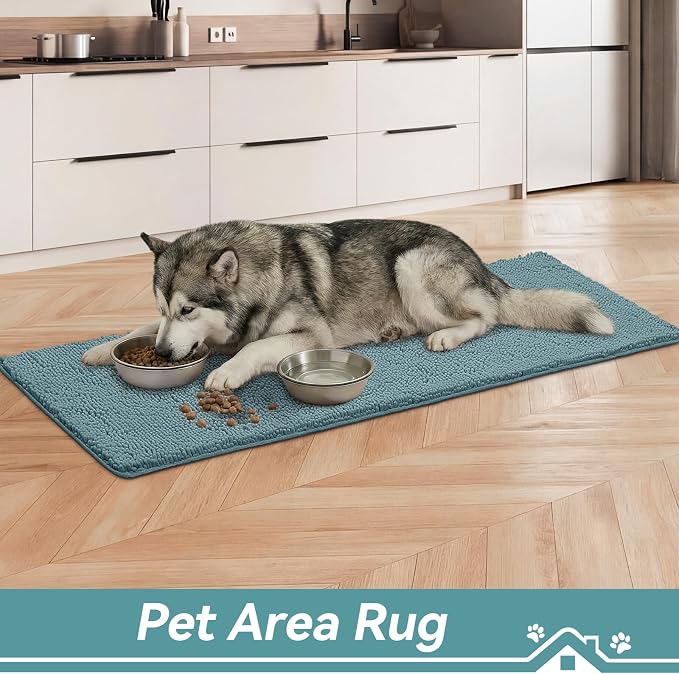 Bcoimo Super Absorbent Dog Door Mat, 60"*24" Anti Slip Mat for Muddy Paws, Pet Rugs for Dirty Paws Washable that Absorbs Moisture and Dirt, for Dog Cage and Pet Resting Carpet