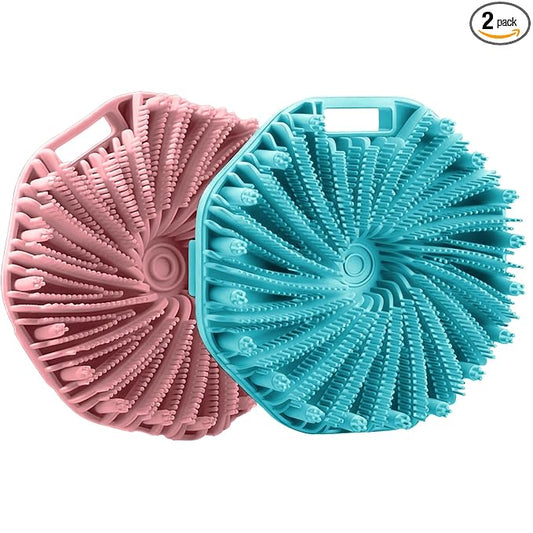 Silicone Body Scrubber for Shower Men Women, Exfoliating Body Scrubbers for Use in Shower, Silicone Body Brush for Showering, Charcoal, Easy to Clean - Body Brush Buffer Scrubber for All Skin Types