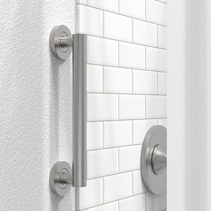 ADA Compliant Grab Bar, 500lbs Weight Support for Bath Safety (12 inch, Brushed Nickel)
