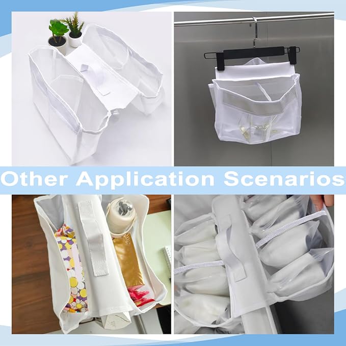 Cerpourt Baby Bath Toys Storage, Saddle Shape 4 Compartment Mesh Bath Toy Organizer, Quick Access Bathtub Toy Holder, Quick Dry Plastic & Polyester Material