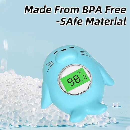 Baby Bath Thermometer, Floating Digital Water Temp Gauge for Infants | Reliable tub temp gauge prevents scalds & skin chill irritation, doubles as 2-in-1 floating bath toy for babies' daily baths