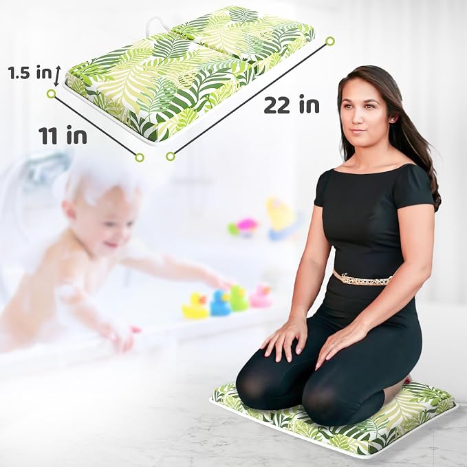 Bath Kneeler & Elbow Kneeling Rest Pad Set for Baby Washing Baths Gift Set | Includes Sponges Duckies Cloths & More! Perfect Set for Bath Time - Baby Shower and Birthday Gifts Necessity & Essentials