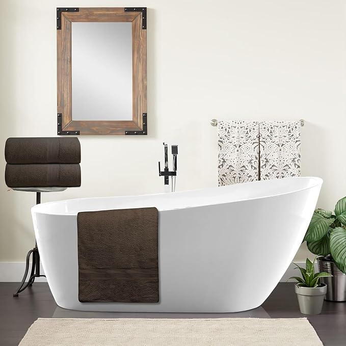 100% Cotton Luxury Bath Sheets - Pack of 2 (35" x 70") | Super Soft, Quick-Dry & Highly Absorbent Towels for Bathroom, Home, Spa & Gym (Dark Brown)