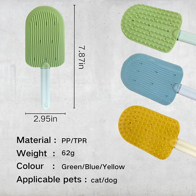 Soft Cat Brush,Cat Brush for Shedding,Pet Bath Brush(3pcs) | 2-in-1 Cat brush,for Indoor Cats,Short Haired Cats,Pet Hair Removal Tool，Massage ,Grooming ,Small Pet Brushes for Shedding
