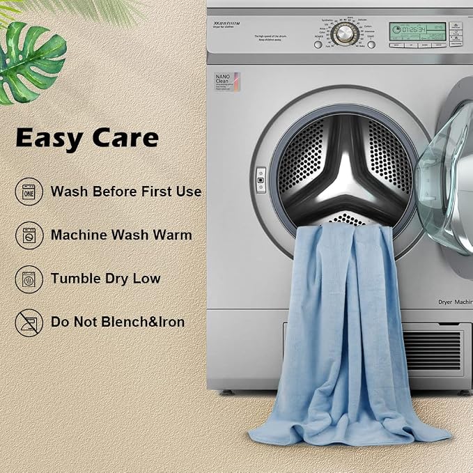 Orighty 2-Pack Microfiber Bath Towels (27'' x 54'') - Soft, Absorbent, Quick-Drying, Blue