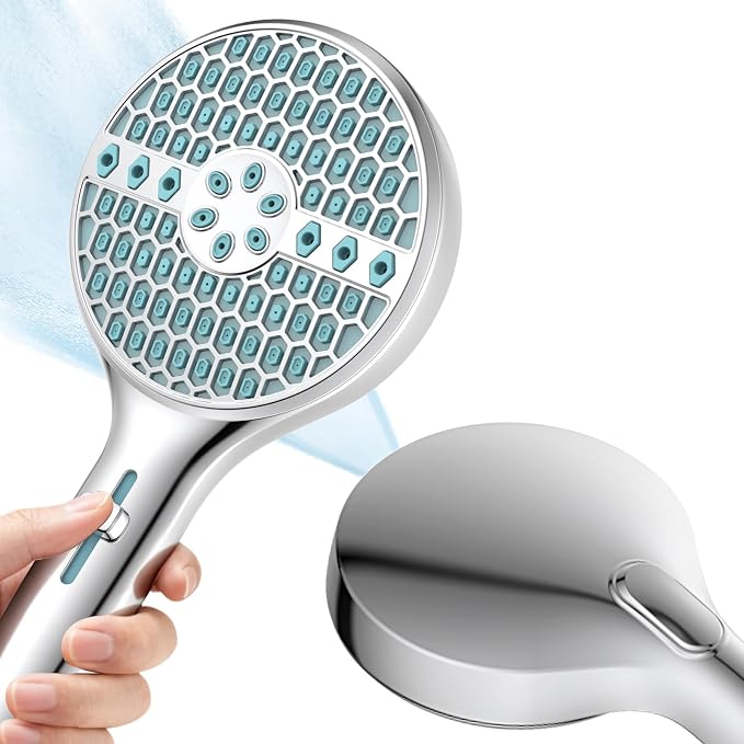 Handheld Shower Head, 8 Spray Modes High Pressure shower head with handheld, Built-in Pause Mode & Power Wash, Non-Clogging Nozzles Hand Held Shower Head, Leakproof 71 Inch Hose & Adjustable Bracket