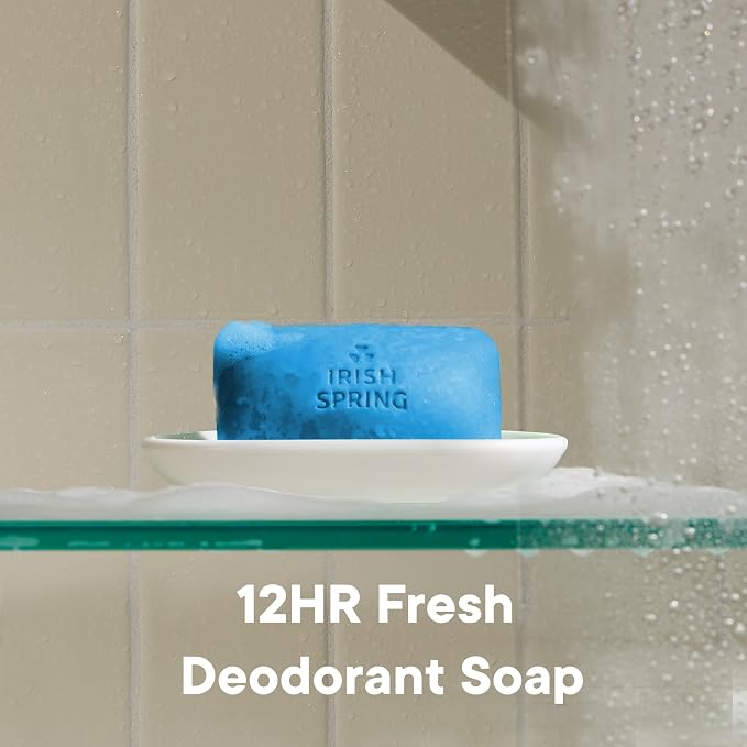 Irish Spring Icy Blast Bar Soap for Men, Mens Soap, Smell Fresh and Clean 12 Hours, Men Bars Washing Hands Body, Mild Skin, Recyclable Carton, 3.7 Oz, (Pack of 48)