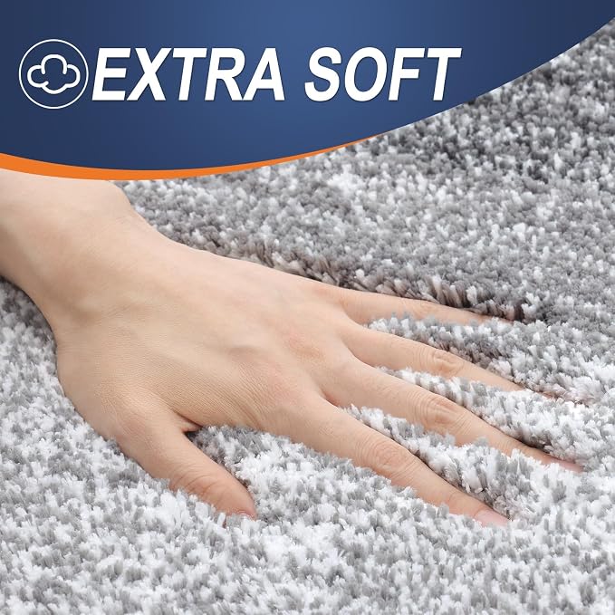 OLANLY Bathroom Runner Rugs Mat 47x17, Extra Soft Absorbent Microfiber Bath Rugs, Rubber Backing, Quick Dry, Washable Long Bath Mats for Bathroom Floor, Tub and Shower, Home Decor Accessories, Grey