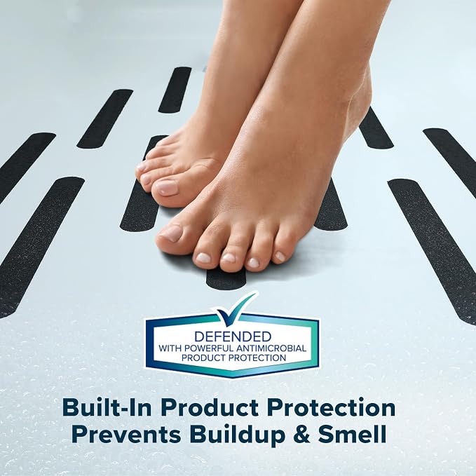 SlipX Solutions Adhesive Anti-Slip Safety Treads, Non Slip Shower Stickers, Reliable Grip for Bathtubs, Showers, Pools, Boats, Stairs & More, Safety Stickers (12 Pack, 7.5” x 0.75”, Black)