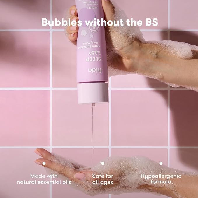 Frida Baby Lavender Baby & Kids Bubble Bath + Body Wash, Sleep & Calming Toddler & Baby Body Wash, Dermatologist Tested, Tear-Free, Hypoallergenic, Safe for Skin, Super Sudsy, 10oz